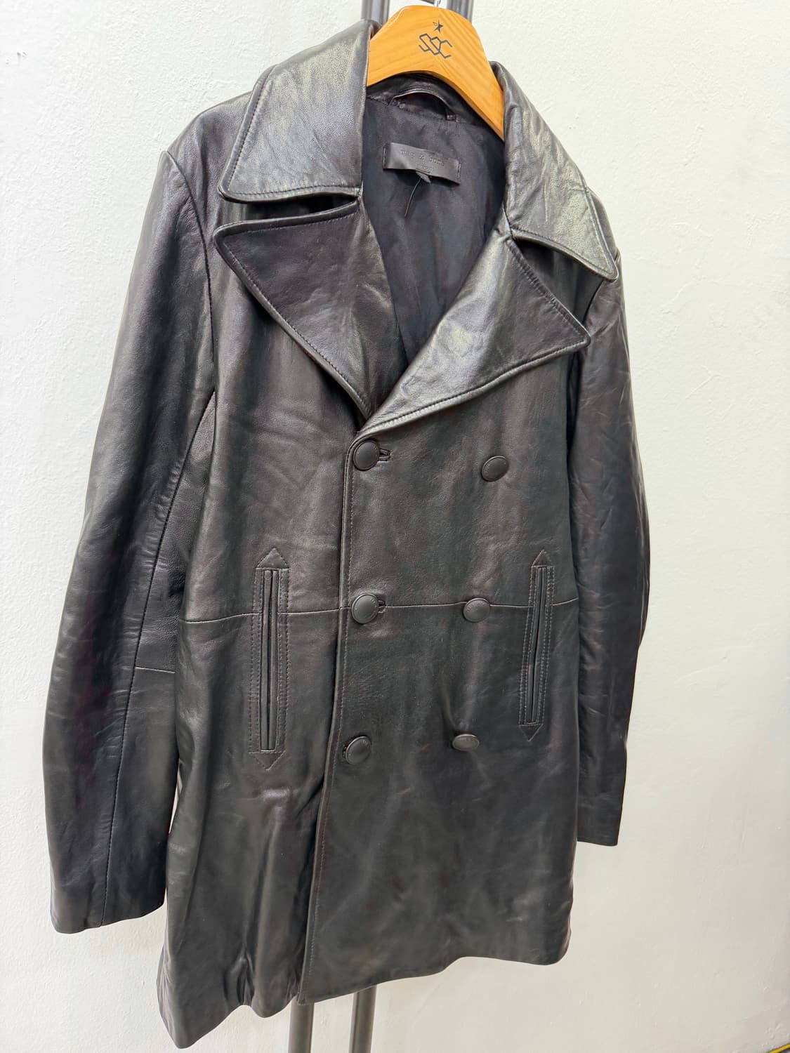 정품) rag&bone 랙앤본 블랙 여성 가죽 코트 4 상품이미지2