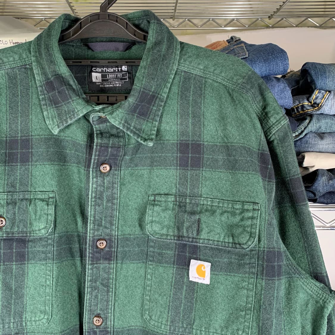 [L] 칼하트 루즈핏 헤비코튼 타탄체크 워크셔츠 상품이미지1