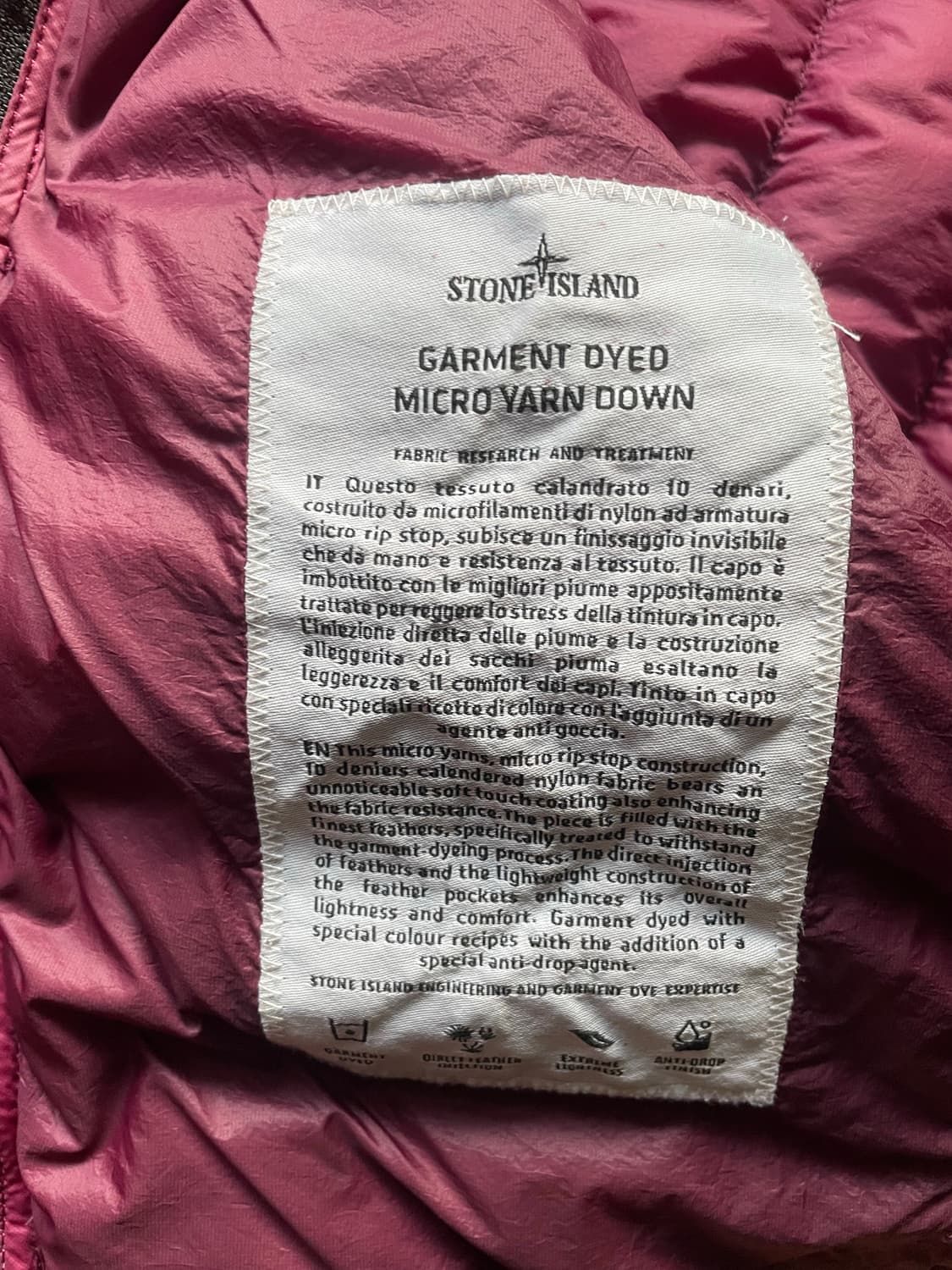 스톤아일랜드 가먼트 다이드 마이크로 얀 다운자켓 상품이미지6