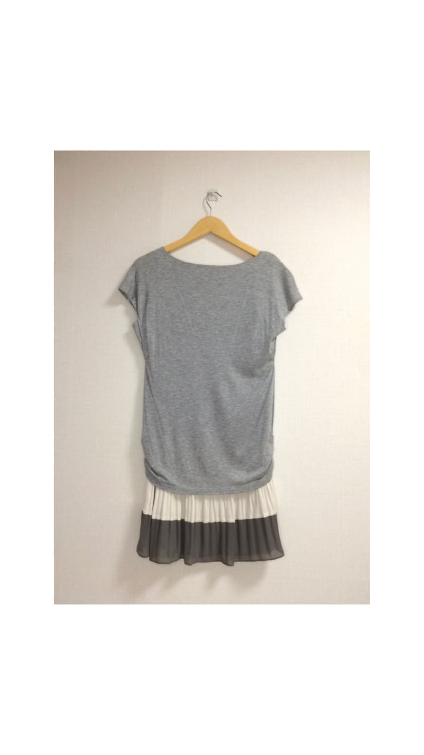 빈티지 그레이 레이어드 플리츠 원피스 튜닉 상품이미지4