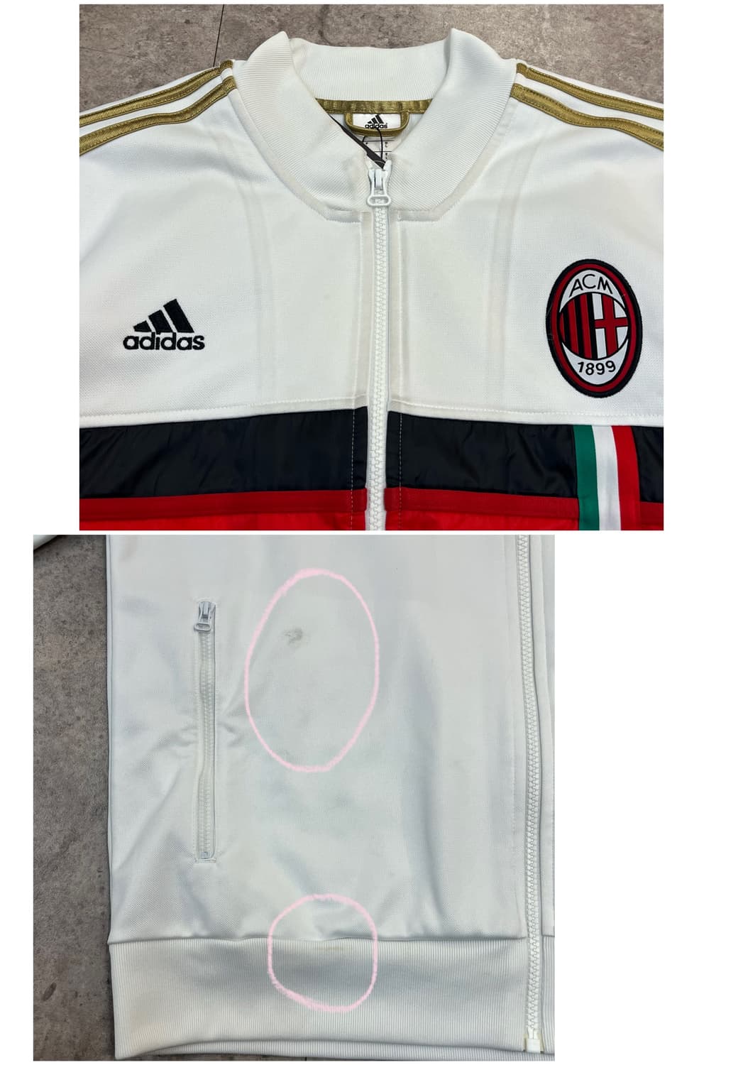 아디다스 AC밀란 트랙탑 져지 화이트 L #csz2463 상품이미지6