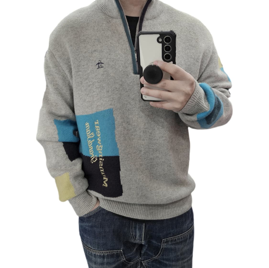 95 남성 먼싱웨어 그랜드슬램 방풍 반집업 니트 상품이미지1