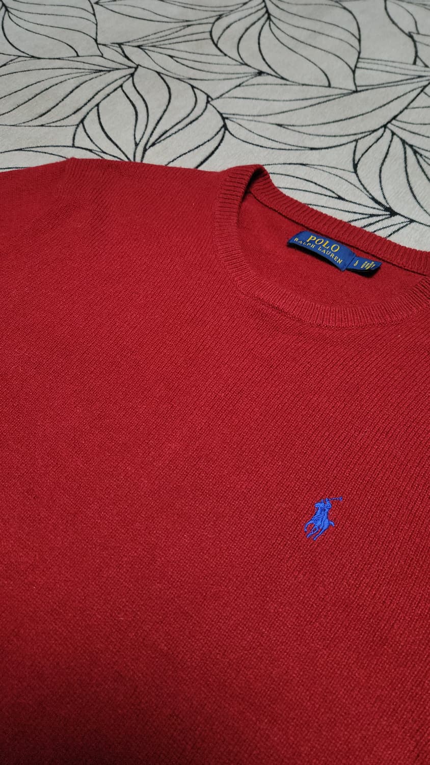 폴로 랄프로렌 신형 메리노울100 레드 컬러 라운드넥 니트 상품이미지2