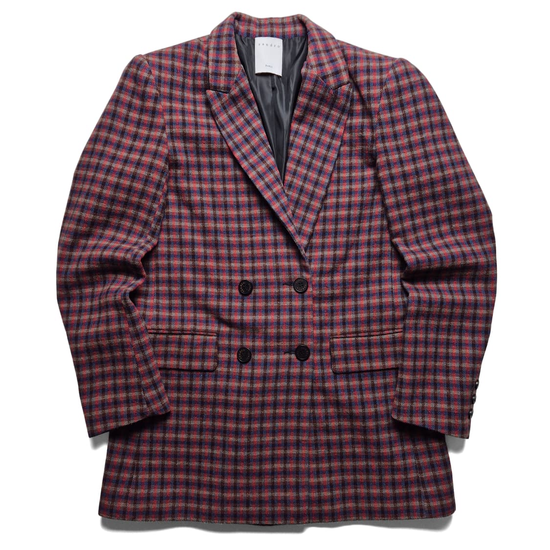 [M] 산드로 더블 브레스트 체크 블레이저 자켓 상품이미지2