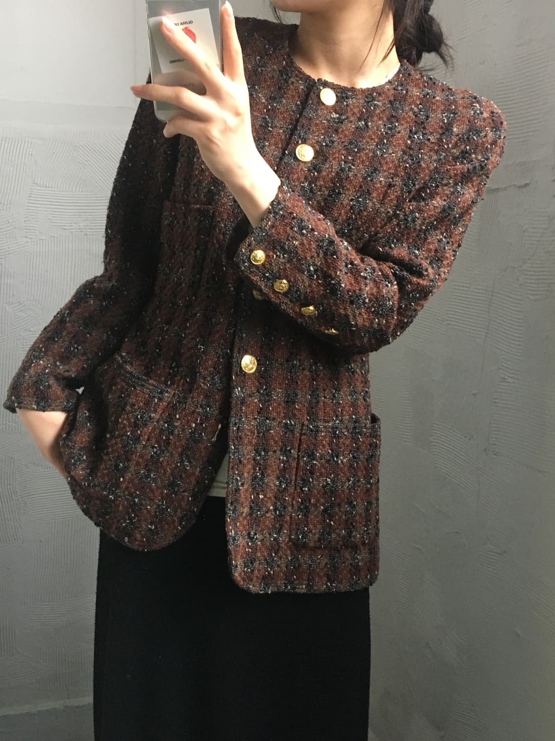 Chanel 샤넬 90’s 브라운 멀티컬러 트위드 자켓  상품이미지2