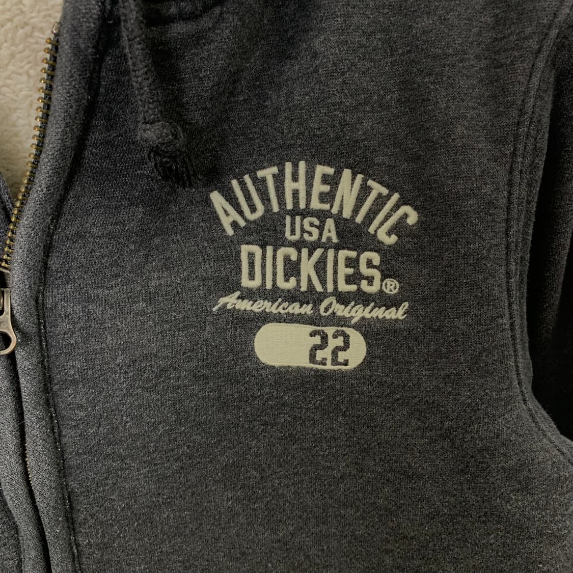 디키즈 자수로고 차콜 양털 후드집업 상품이미지4