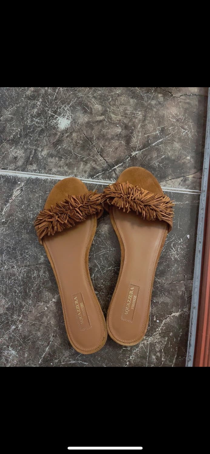 아쿠아주라 브라운 태슬 슬리퍼 샌들 39 상품이미지1