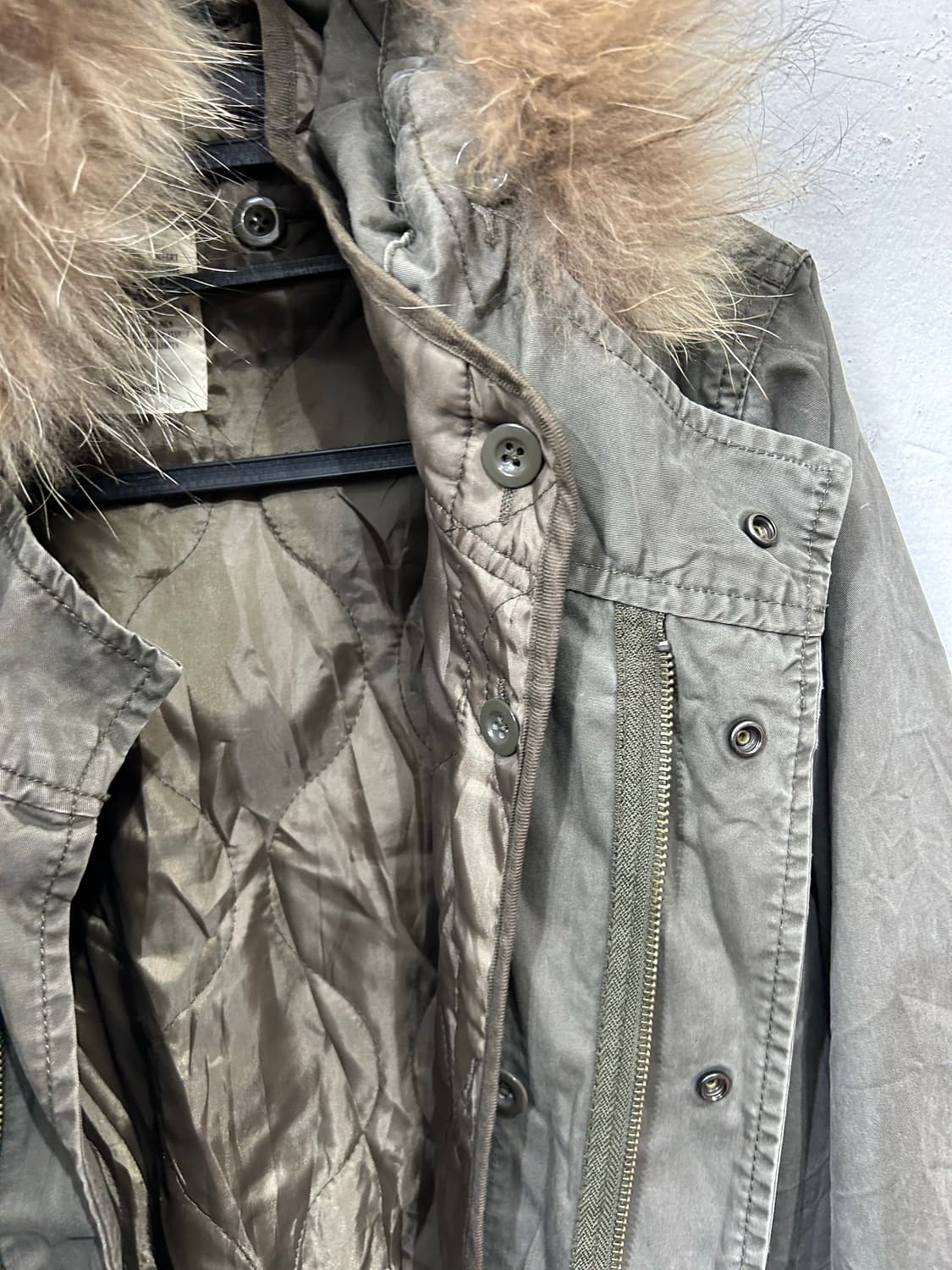 일본빈티지 울프죠 퍼 후드 야상 개파카 y2k L 상품이미지8