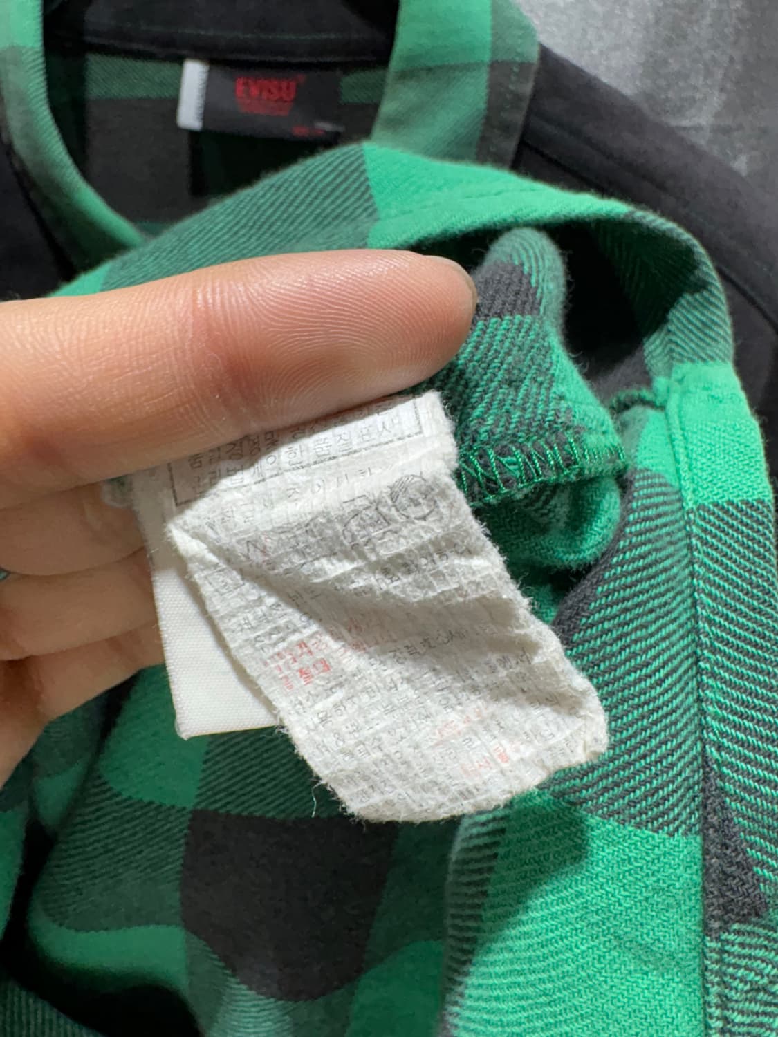 M EVISU 에비수 심볼로고 투포켓 버튼 체크셔츠 상품이미지7