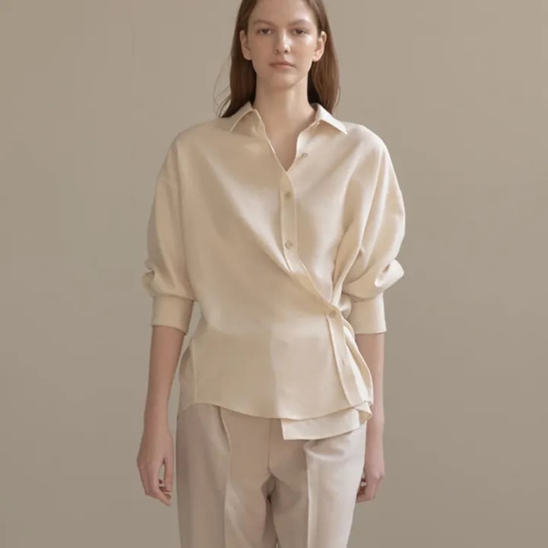 아레스엠 ALES-M 시어드 셔츠 베이지 상품이미지1