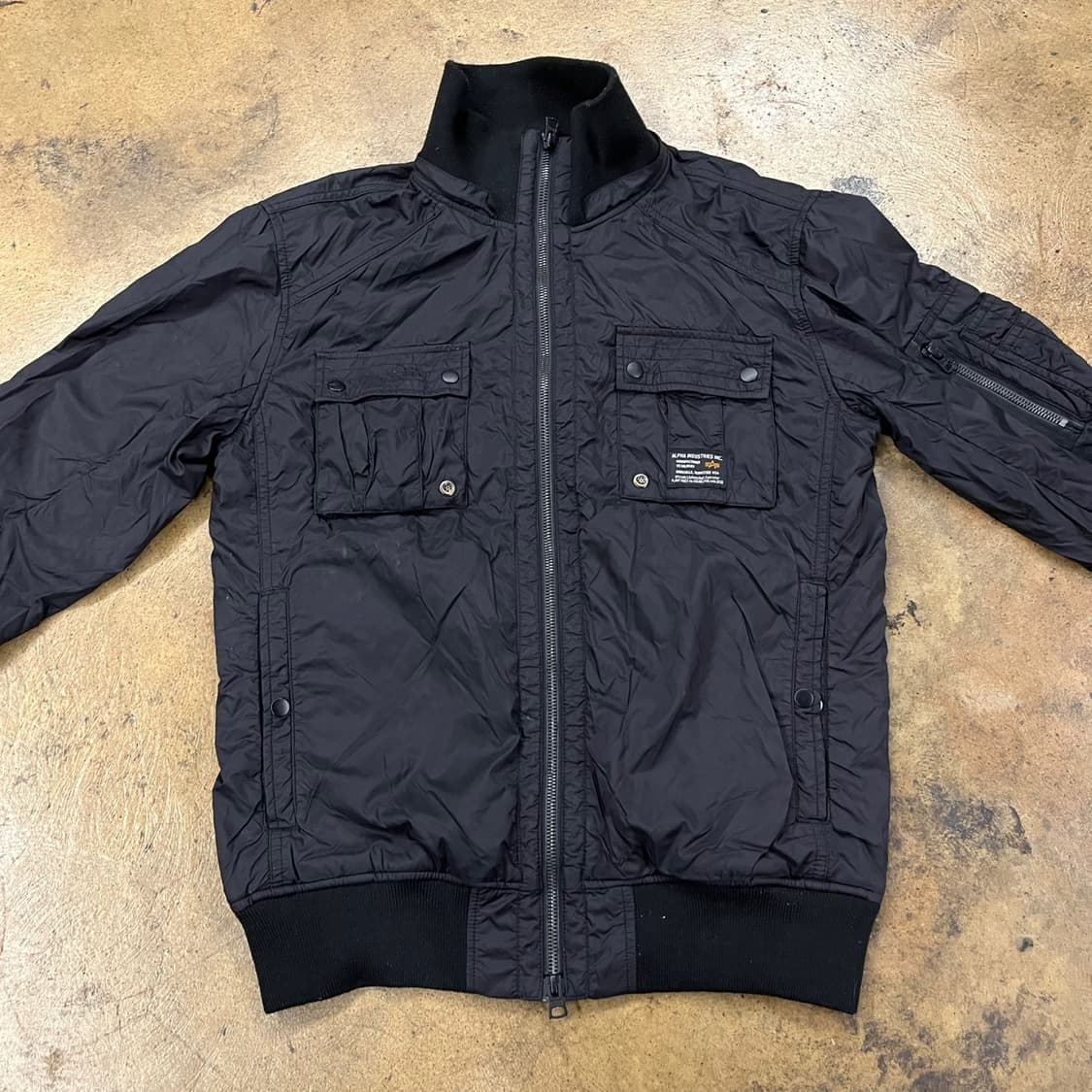 [정품/M] 알파인더스트리 블랙 봄버 자켓 b17 상품이미지3