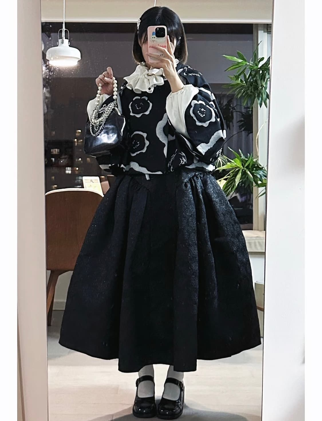 새상품 꼼데가르송 꼼꼼라인 로즈 코트 S 22FW 상품이미지5