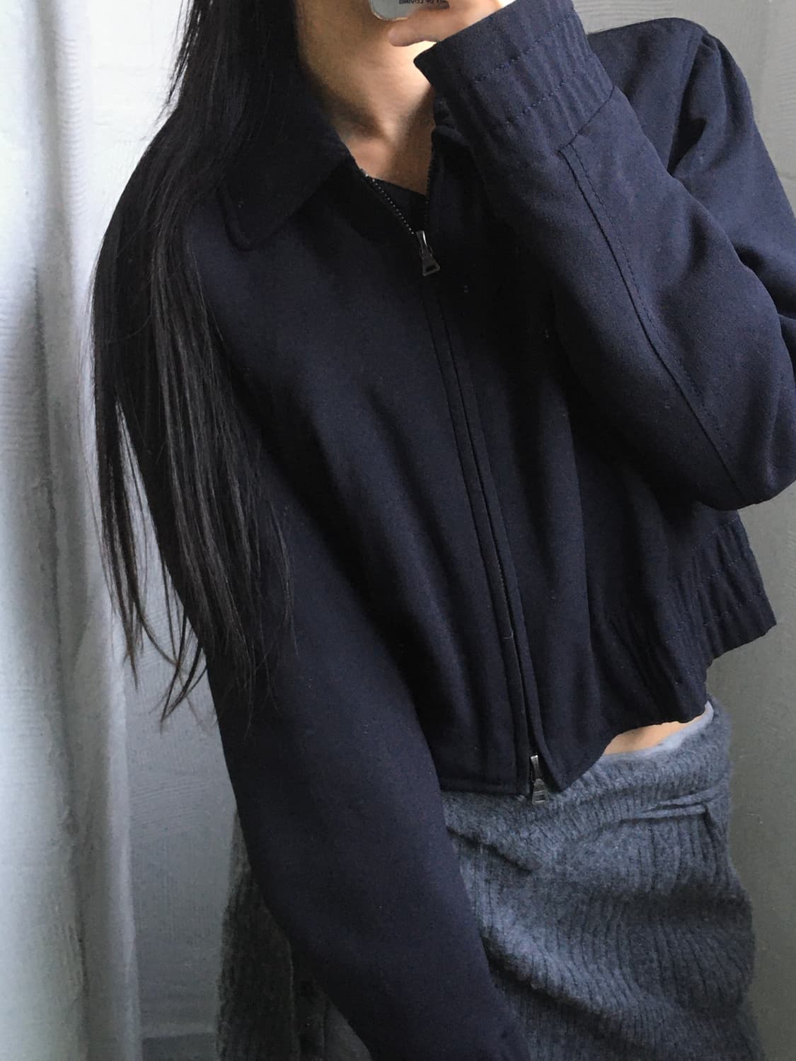 Prada 프라다 크롭 네이비 자켓 상품이미지3