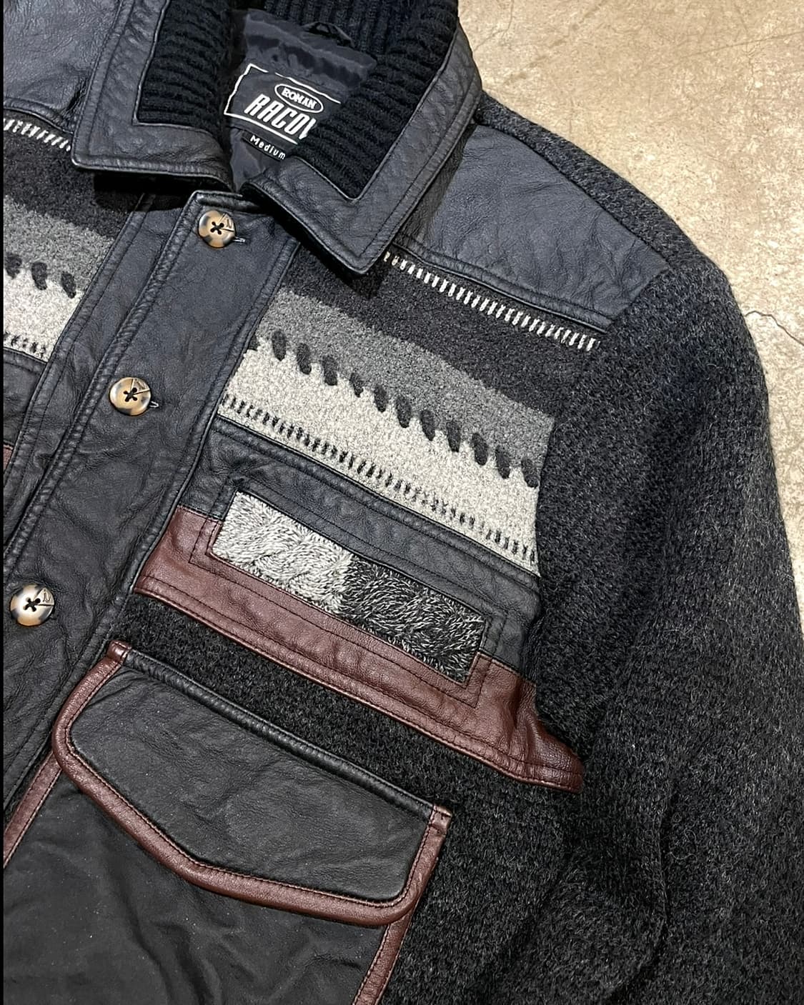 Roman racow 레더 니트 재킷 (B5086) 상품이미지3