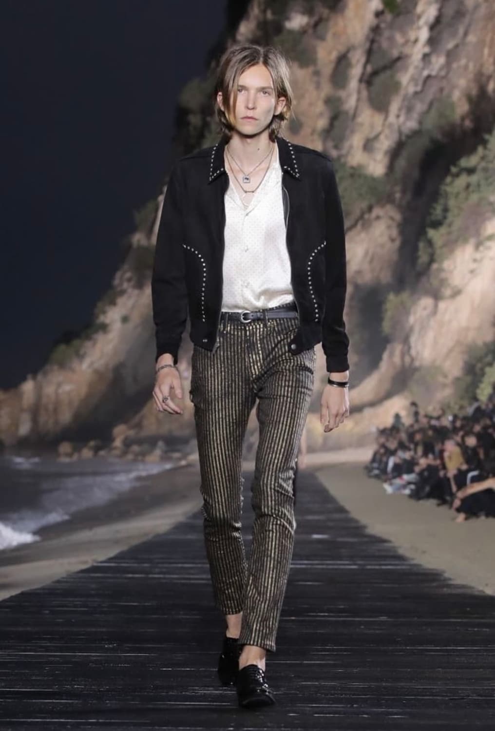 생로랑 20ss 스웨이드 플라워 스터드 자켓 46사이즈 상품이미지6