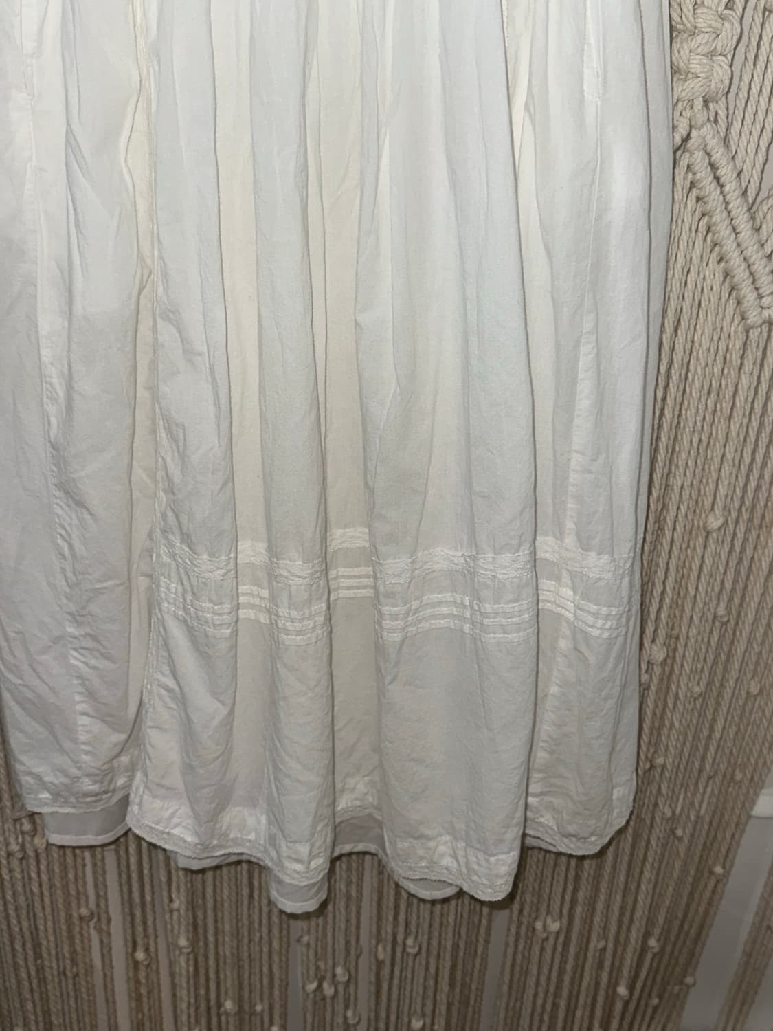 내추럴 아이보리 밴딩 플레어 롱스커트 상품이미지5