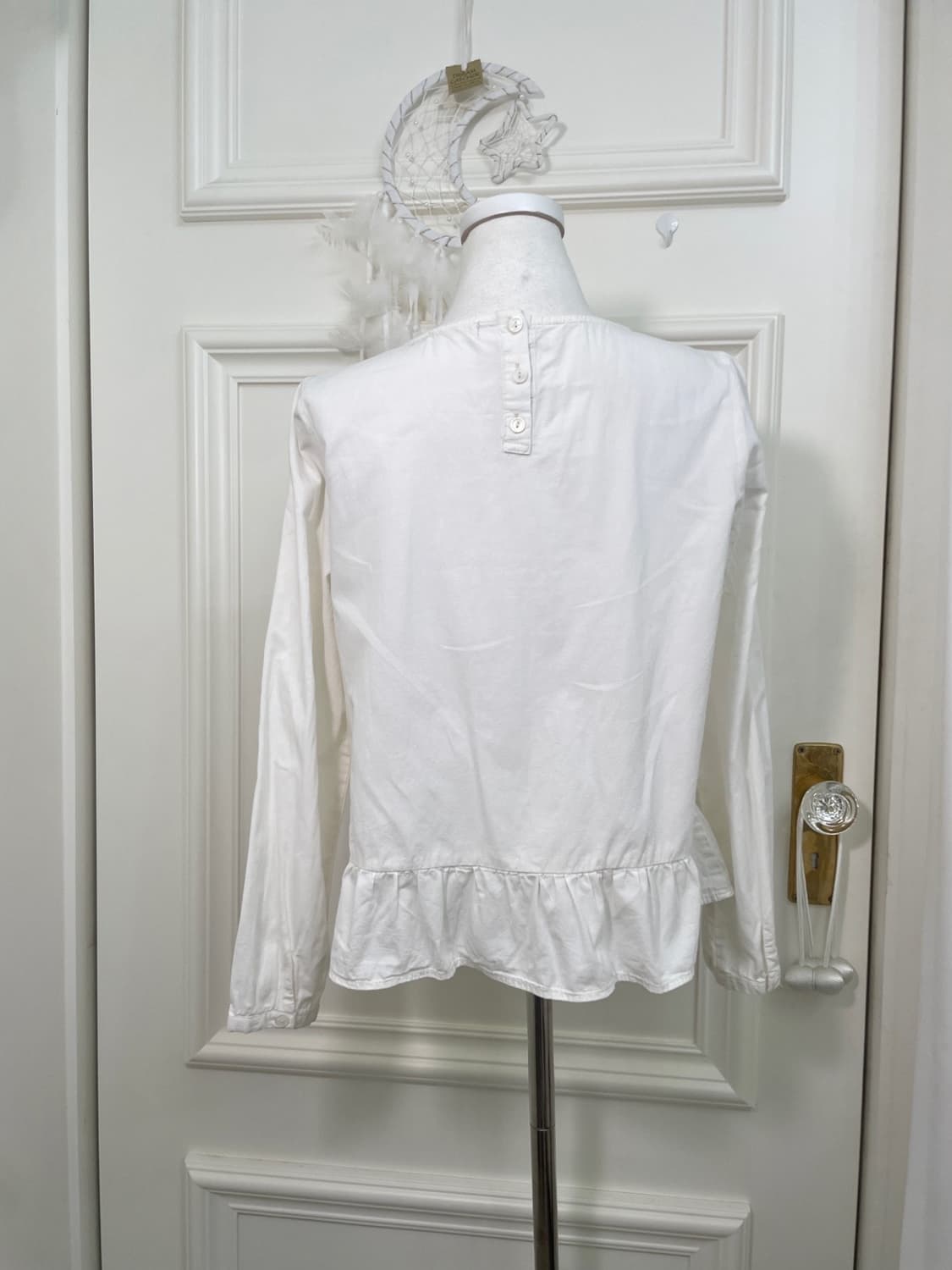 EARTH dark navy check waist shirring v-n 상품이미지10