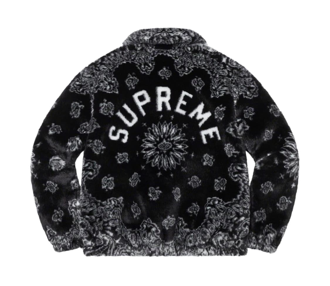 [L] 슈프림 21ss 반다나 퍼 봄버자켓 블랙 상품이미지2