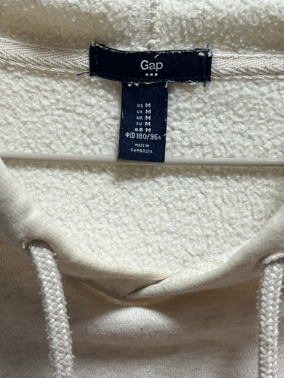 GAP 갭 후드티 M 연한 오트밀 색상 상품이미지3