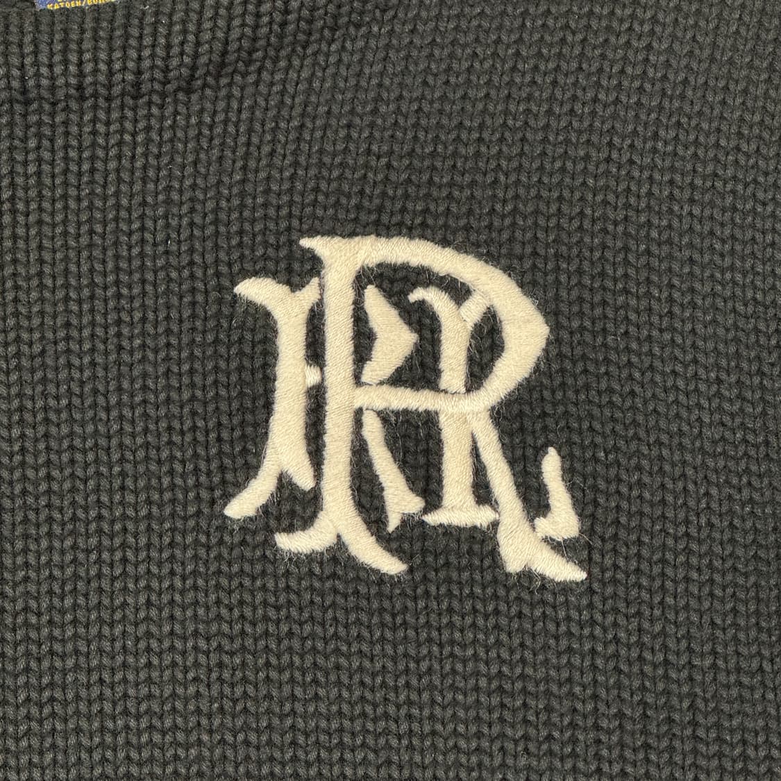 M) 랄프로렌 럭비 헤비코튼 니트 스웨터 블랙 상품이미지4