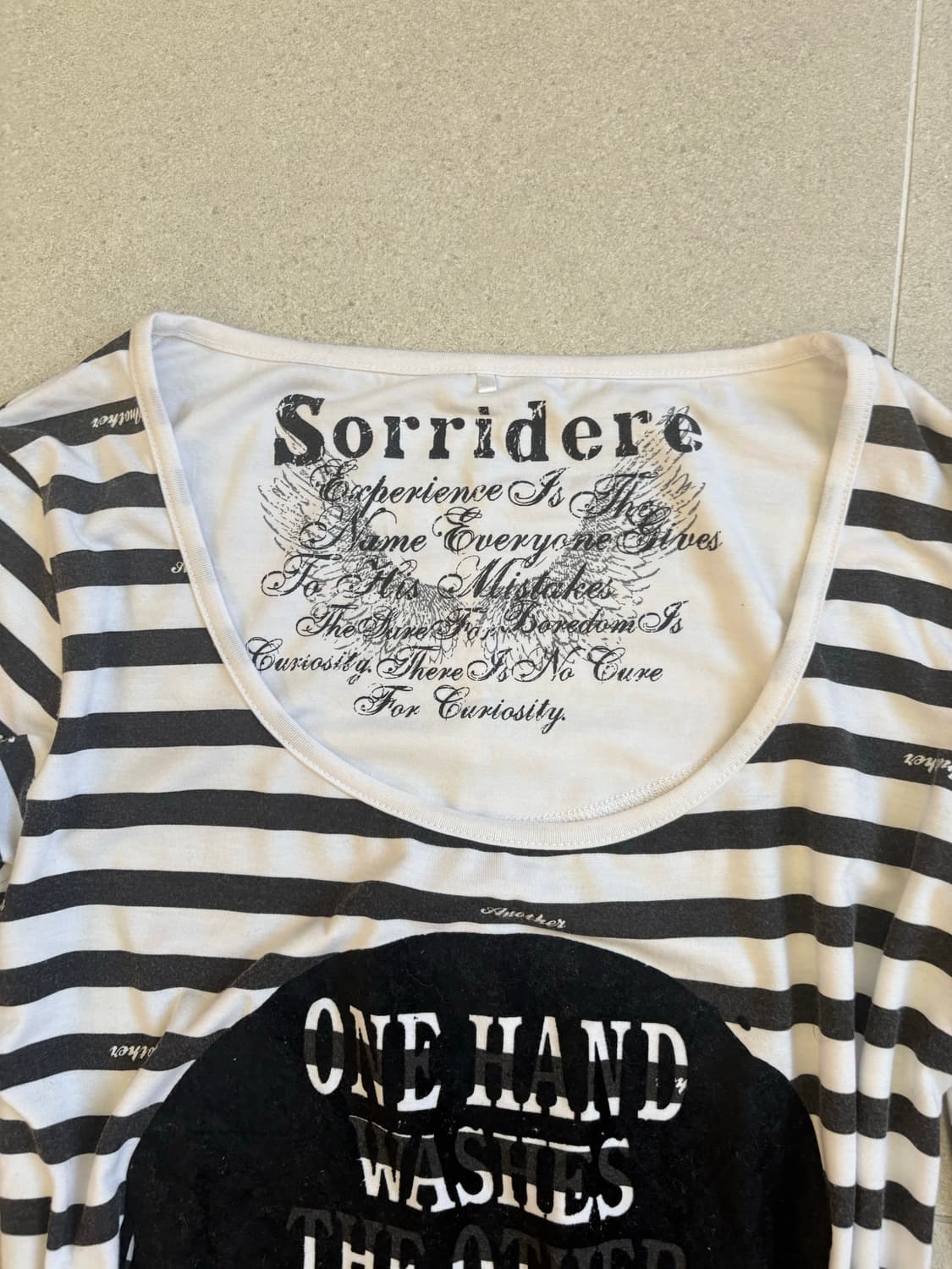 펑크 스트라이프 해골 언발 롱슬리브 상품이미지3