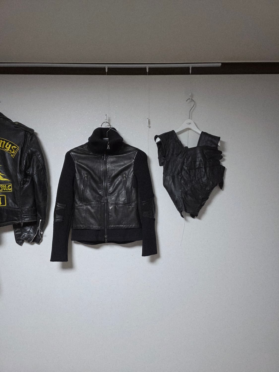 pradasports 00s leather mix biker jacket 상품이미지8