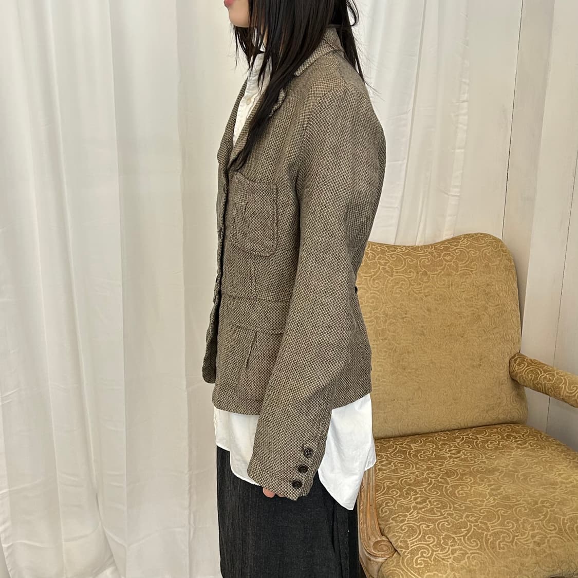 TRANSIT 린넨 체크 자켓 상품이미지2