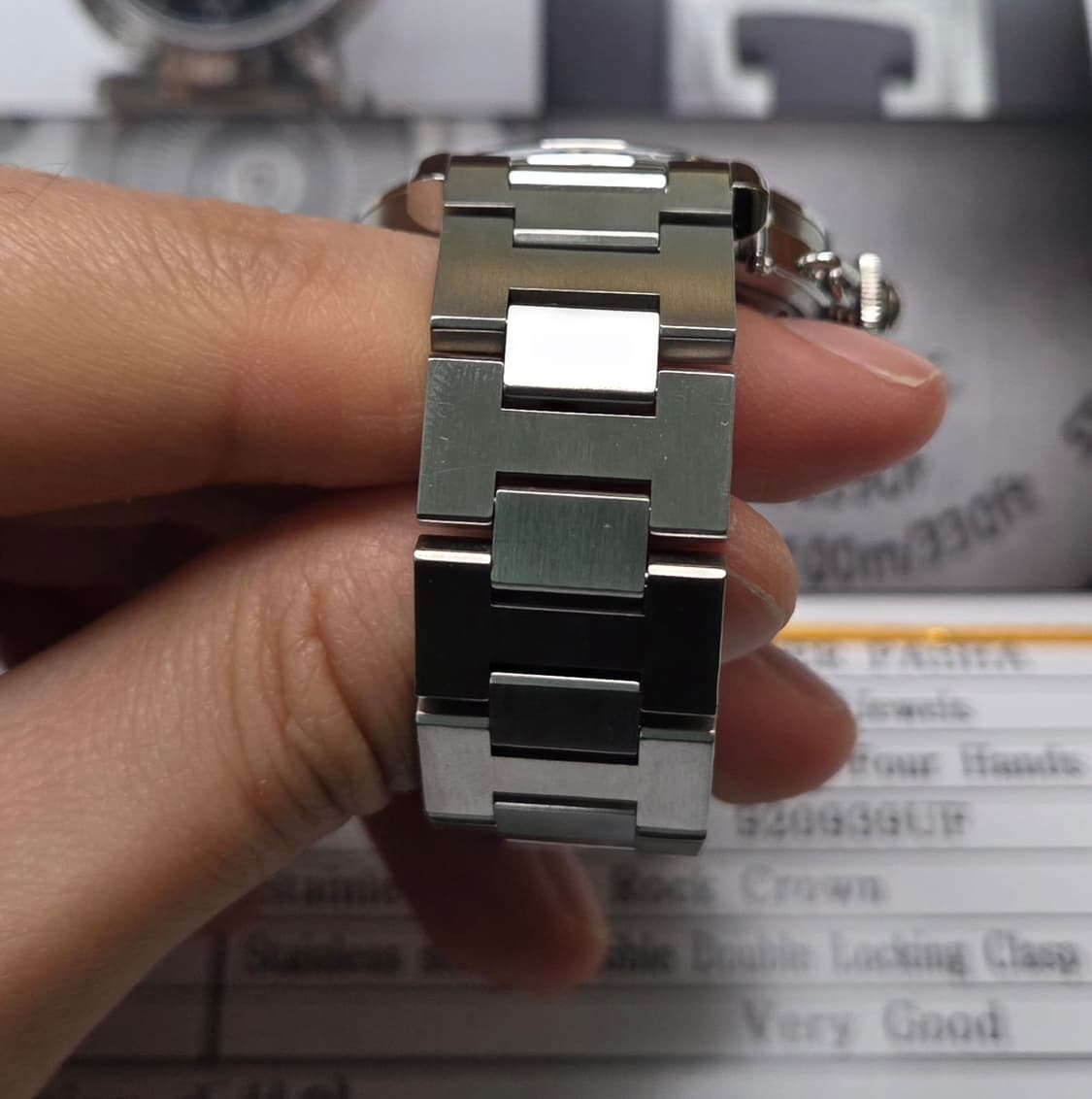 레어] 까르띠에 파샤 GMT 지구본 블랙판 빅데이트 36mm 브레이슬릿  상품이미지6