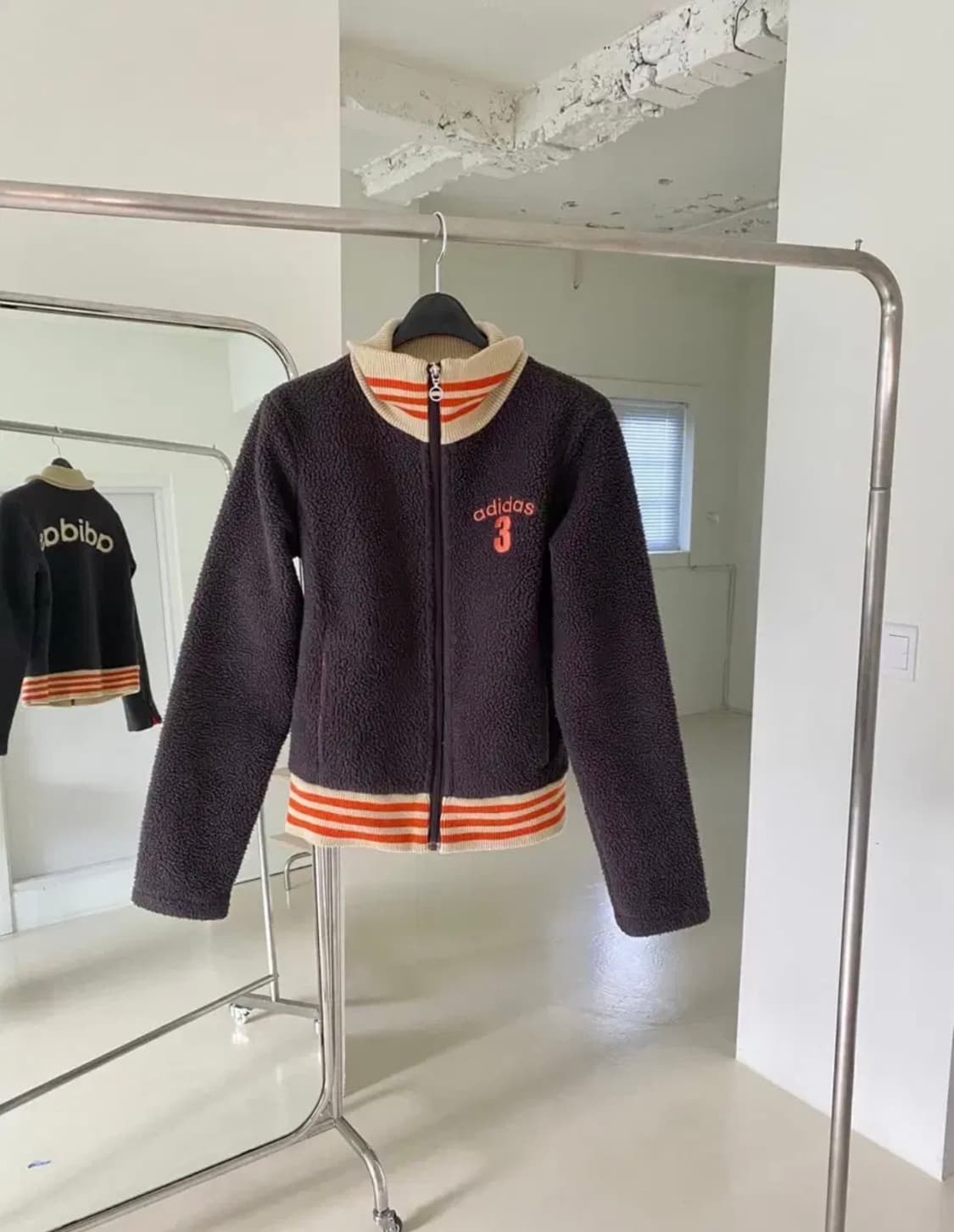 Adidas 아디다스 뽀글이 플리스 집업 니트 상품이미지2