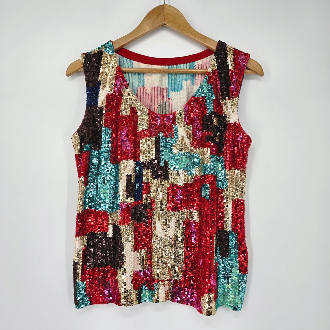 오브제 OBZEE 스팽글 슬리브리스 탑 상품이미지2