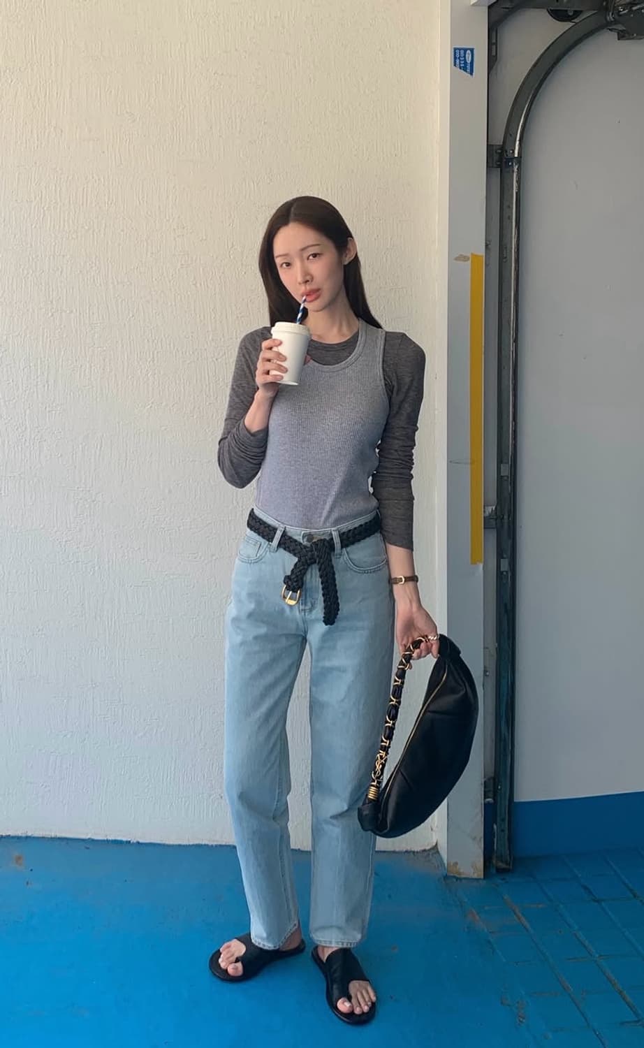 렉토 RECTO 시그니처 위빙벨트 블랙 상품이미지1