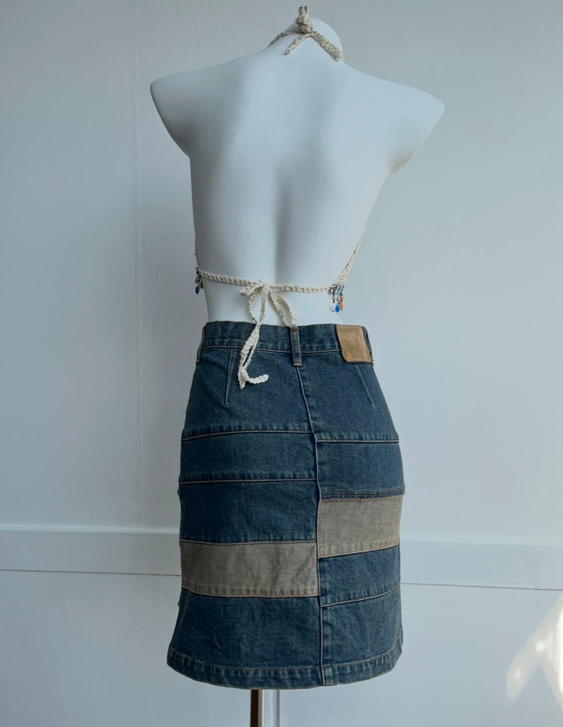 패치워크 버튼 데님 스커트 상품이미지6