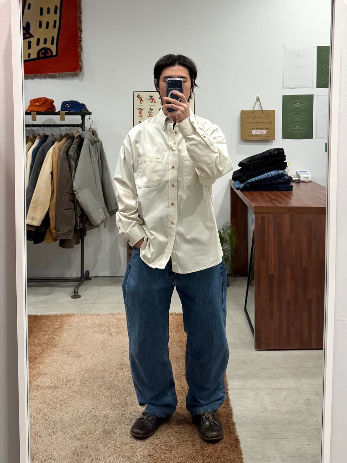 90s Ivy Crew 아이비크루 링클 트윌 셔츠 (made USA) 상품이미지2