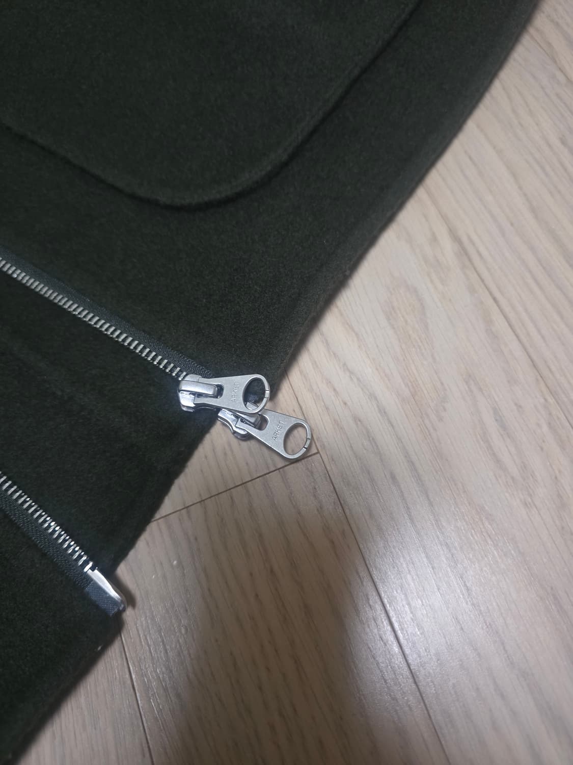 50)아르켓 숏 더블 페이스 울자켓 그린 상품이미지5