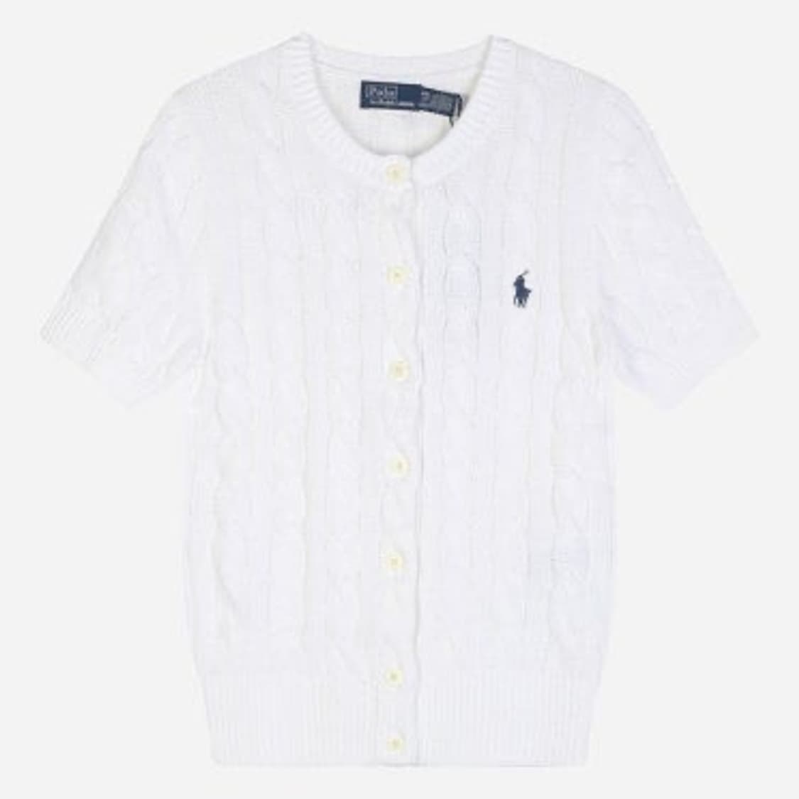 폴로 포니 반팔 케이블 니트 가디건🥛🤍 상품이미지1
