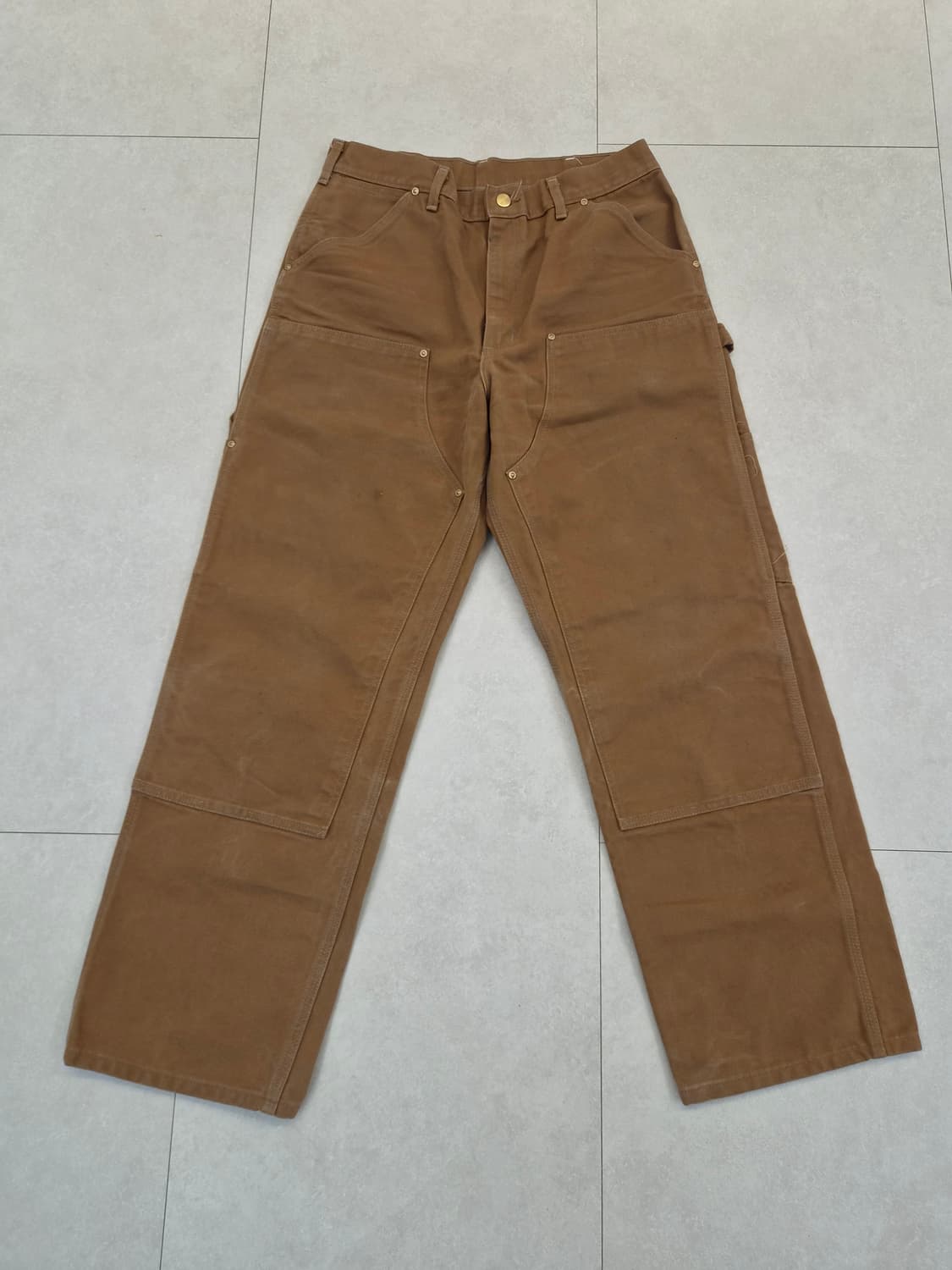 빈티지 바람개비라벨 칼하트 더블니 브라운 34×30 상품이미지1