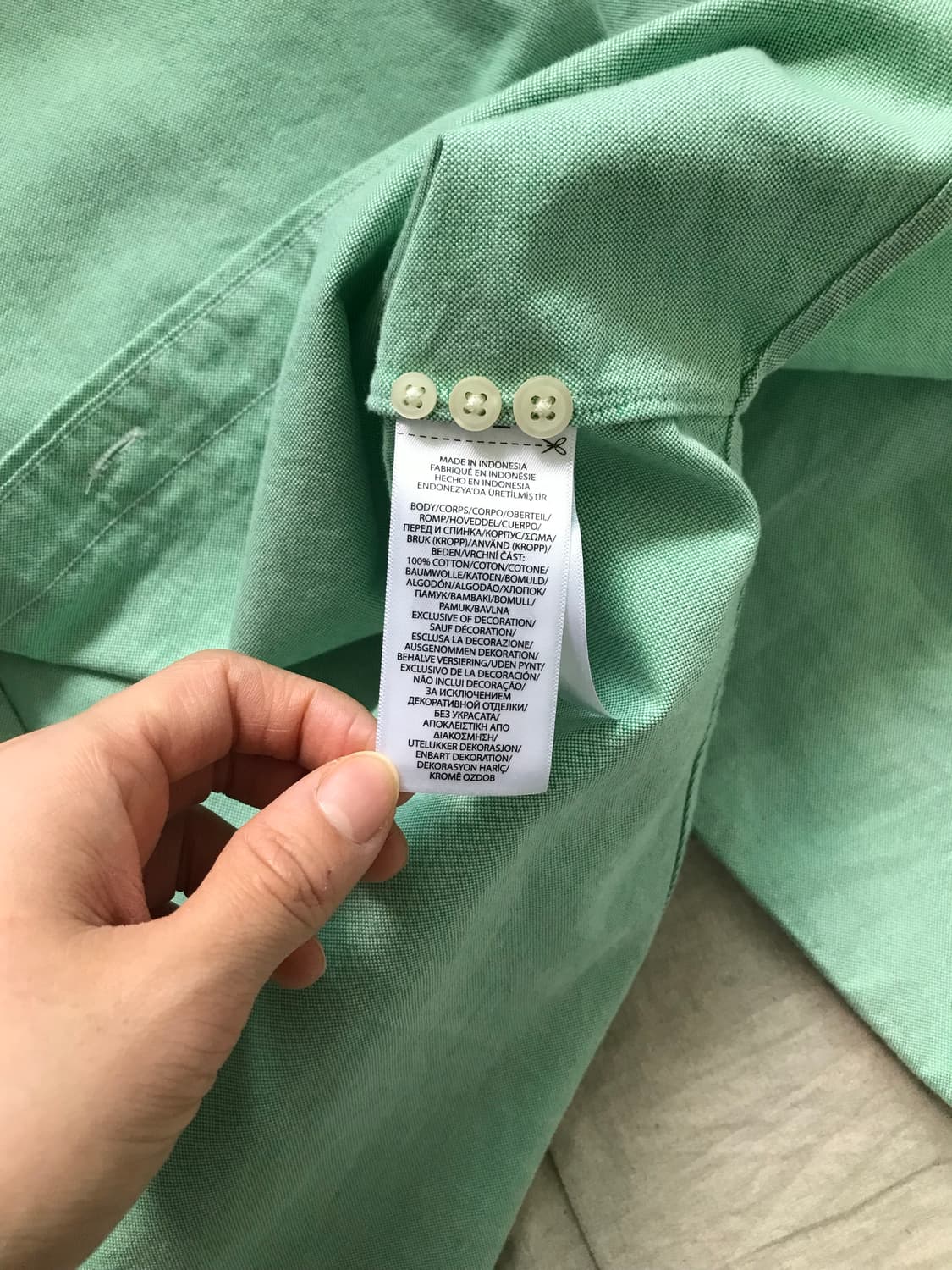 폴로 랄프로렌 QR코드택 포니로고 민트색 셔츠 상품이미지9