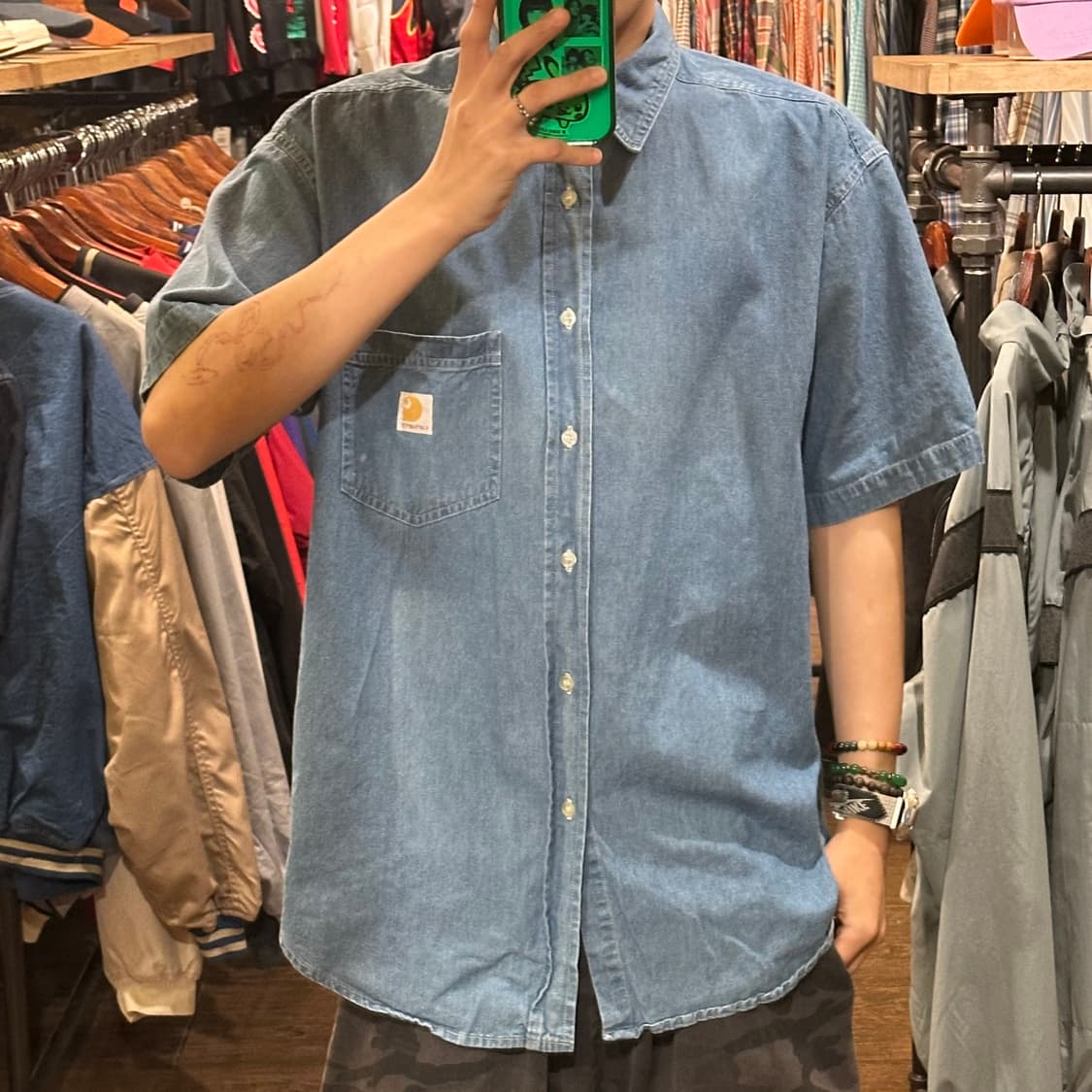 [HI] 칼하트 반팔 데님셔츠 상품이미지2