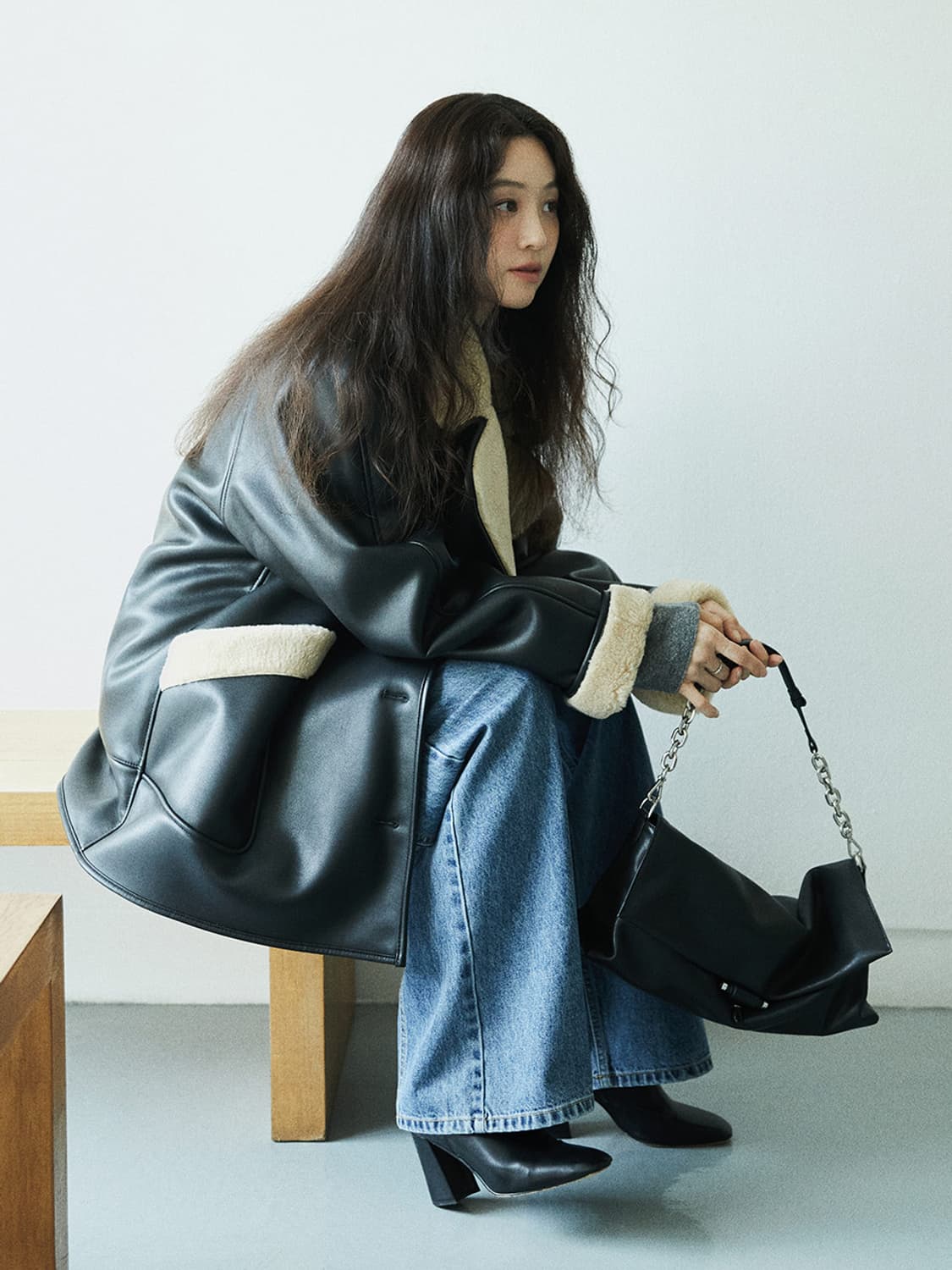 루에브르 레더 시어링 여성 자켓 F 상품이미지2