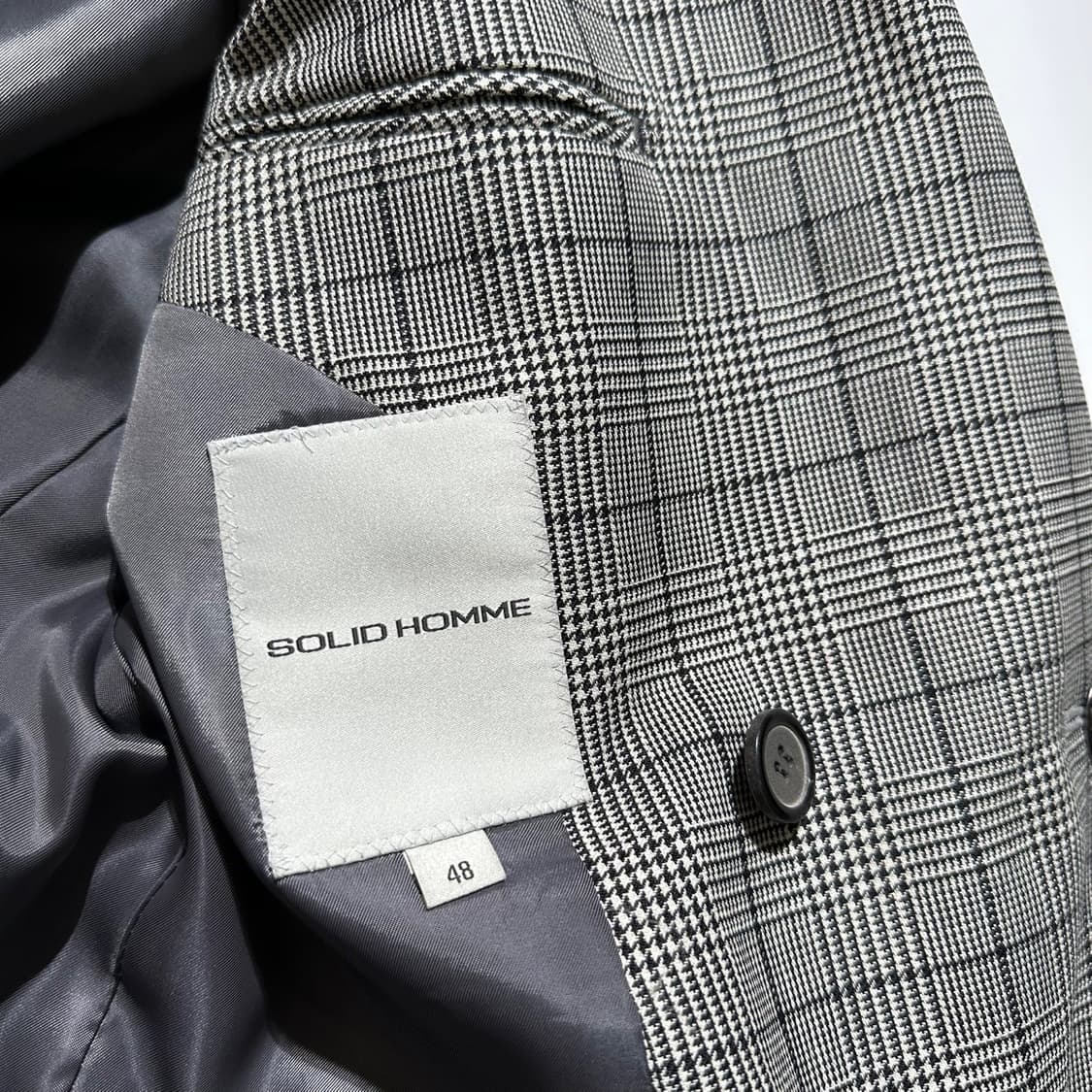 솔리드옴므 모헤어 블렌드 글렌체크 스냅버튼 더블블레이저 상품이미지8