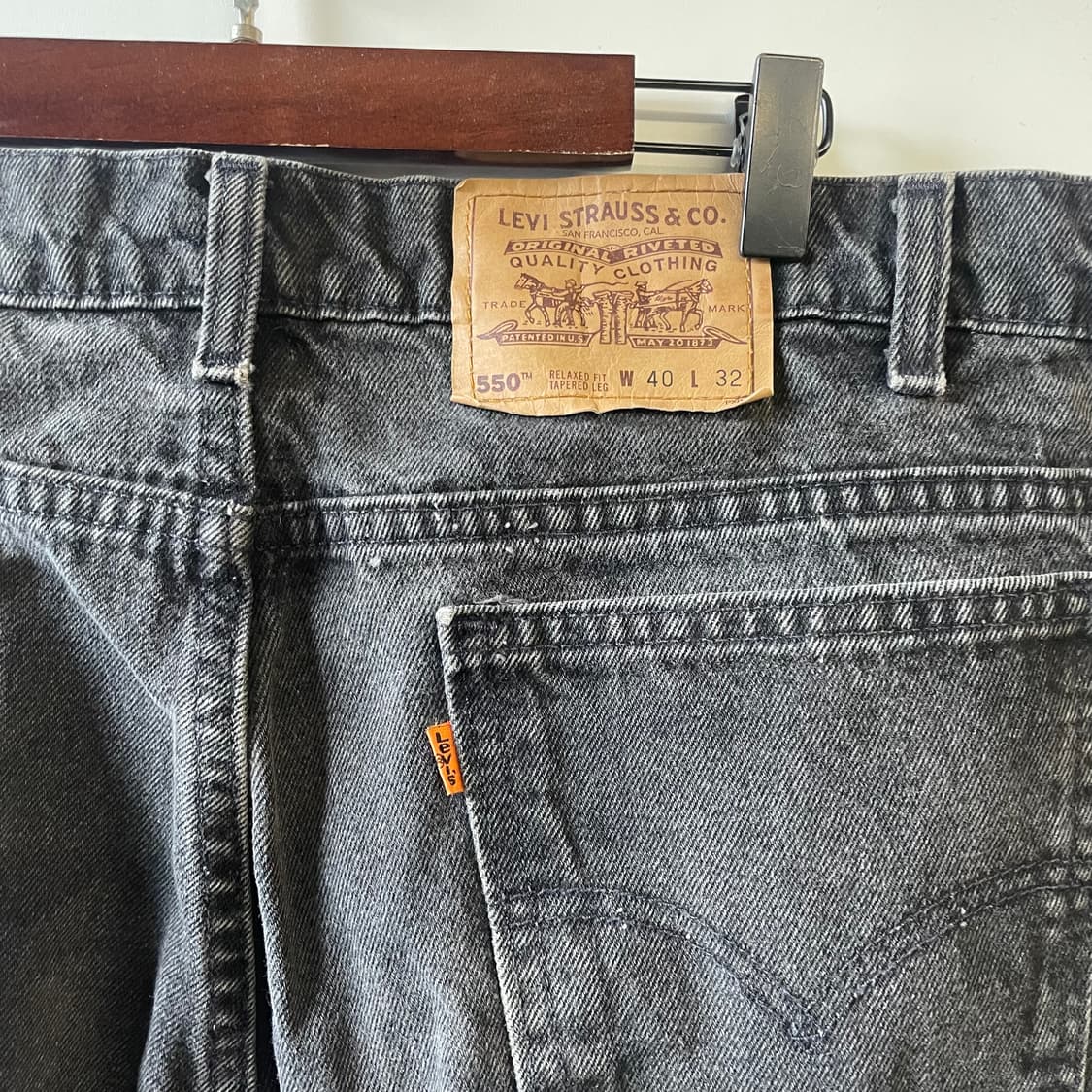 90s 리바이스550 흑청데님팬츠 USA 상품이미지7