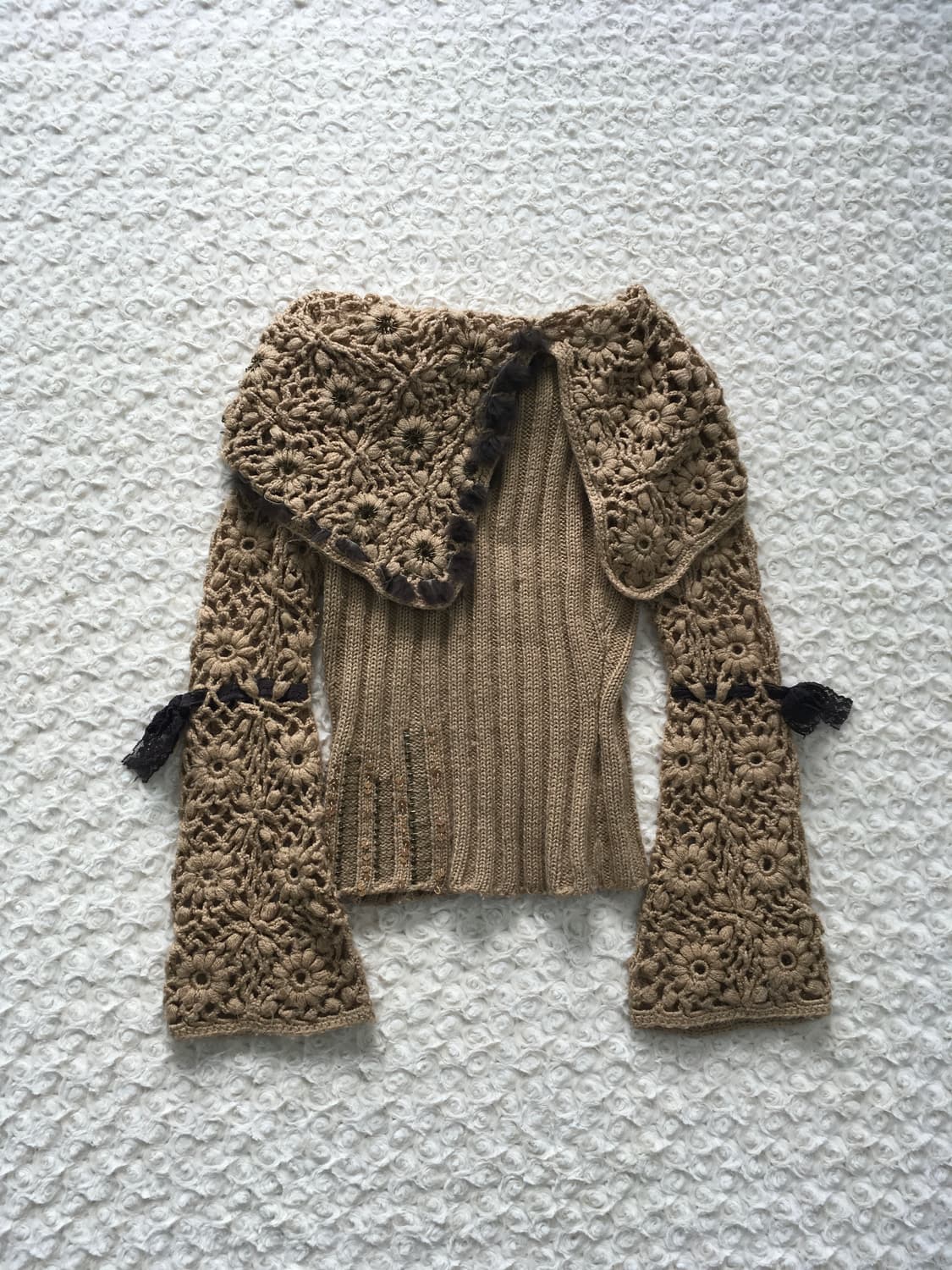 jpn vintage camel forest crochet knit 상품이미지7