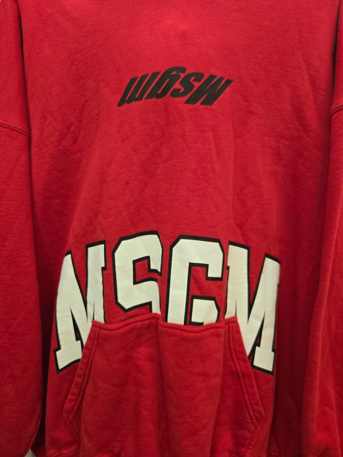MSGM 로고 프린트 레드 후드티 상품이미지3