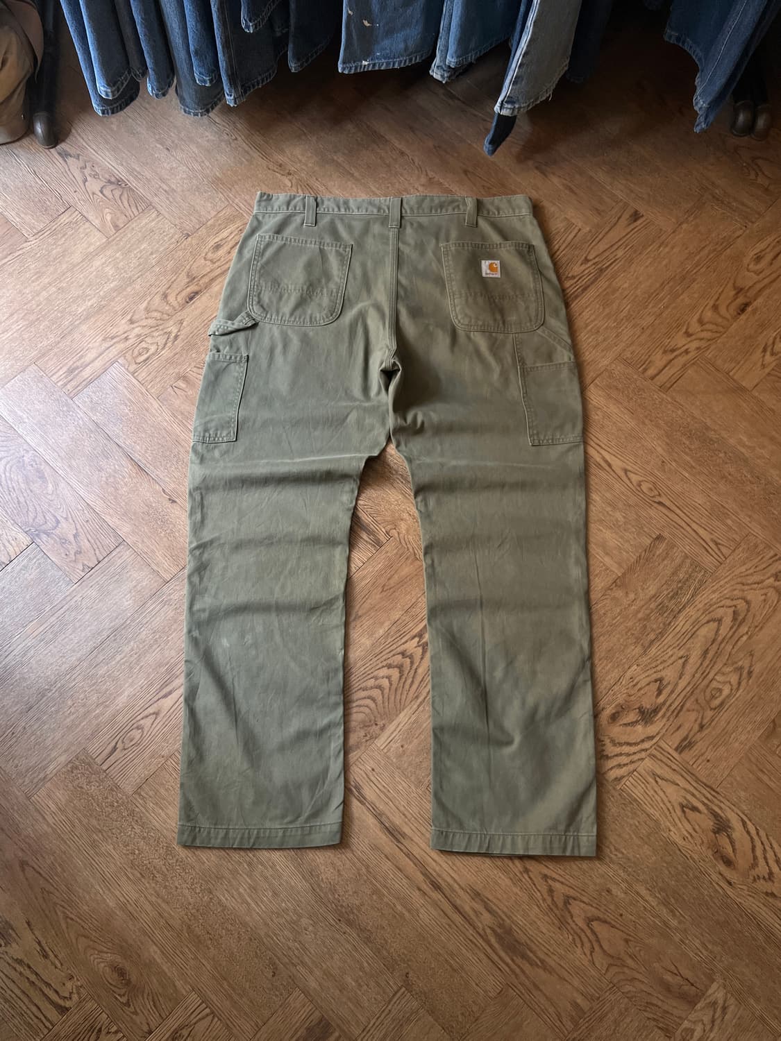[40]칼하트 USA 아미 그린 코튼 싱글니 카펜터 워크 팬츠 상품이미지2