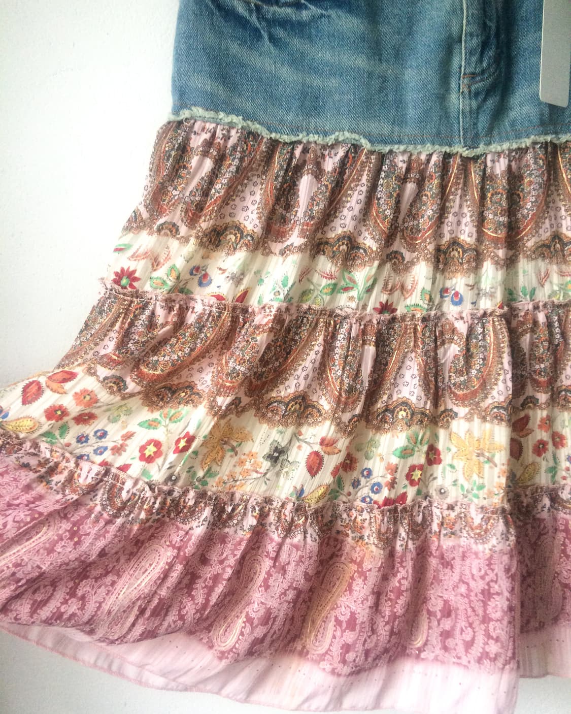 Ethnic mood printing layered skirt 상품이미지4