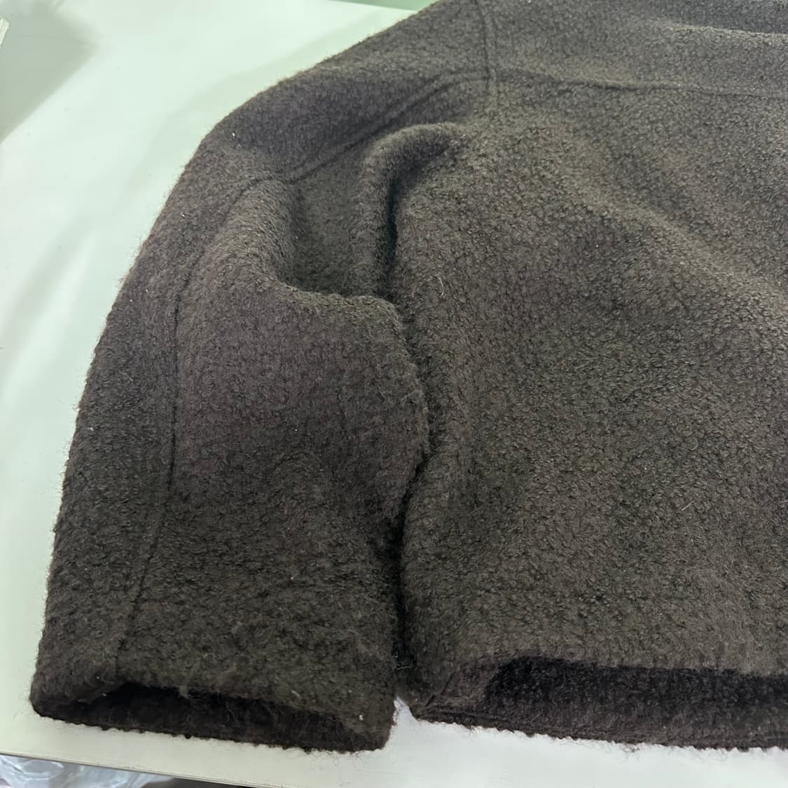 XXL 흐앤므 H&M 딥브라운 오버핏 투웨이 크롭 부클자켓 상품이미지6