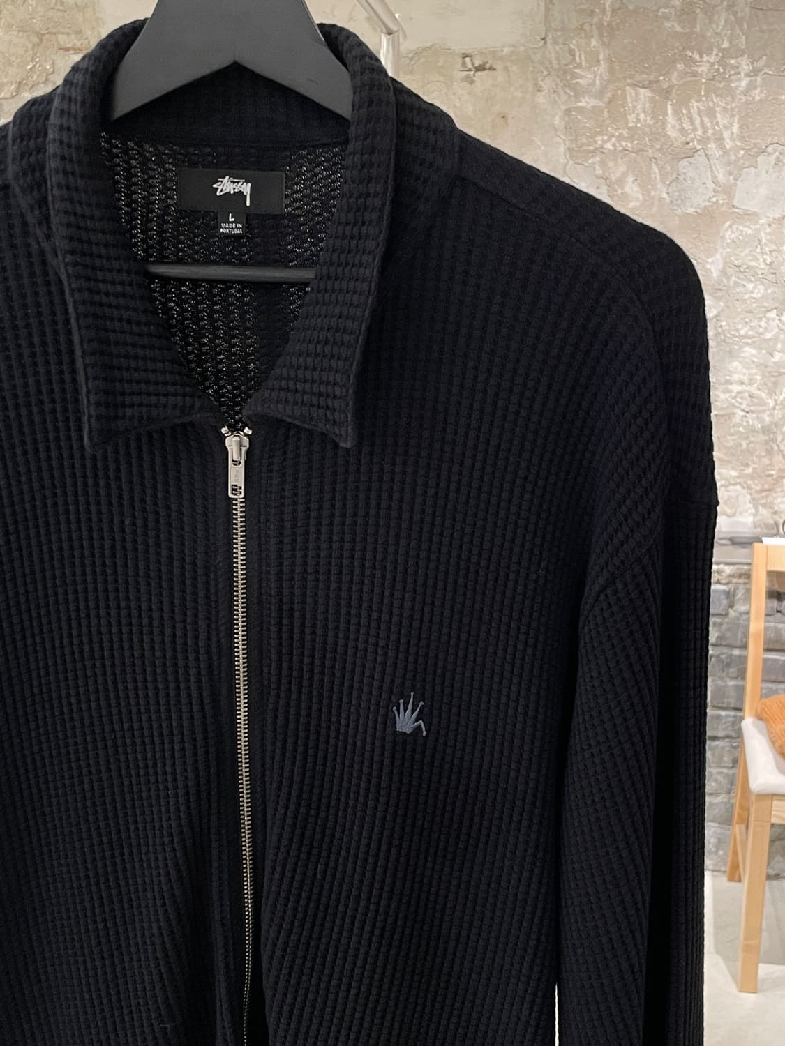 스투시 블랙 빅 써멀 와플 집업 자켓 상품이미지3