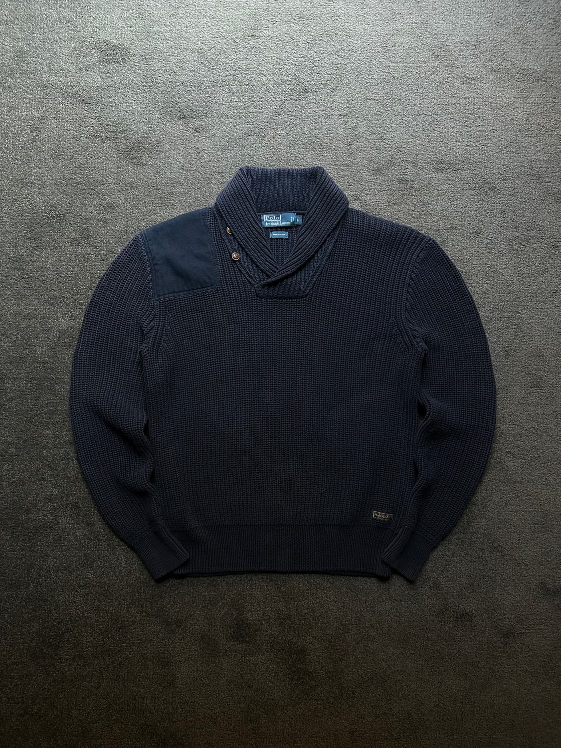 폴로 랄프로렌 숄칼라 스웨터 네이비 L 상품이미지1
