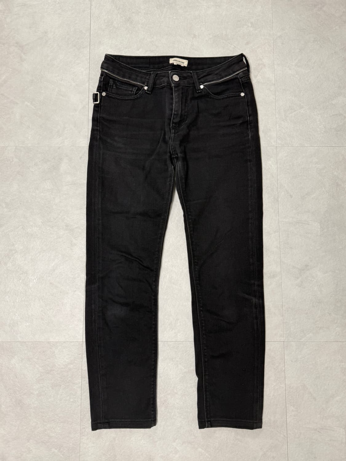 자딕앤볼테르 지퍼 트리밍 데님 팬츠 블랙 상품이미지3