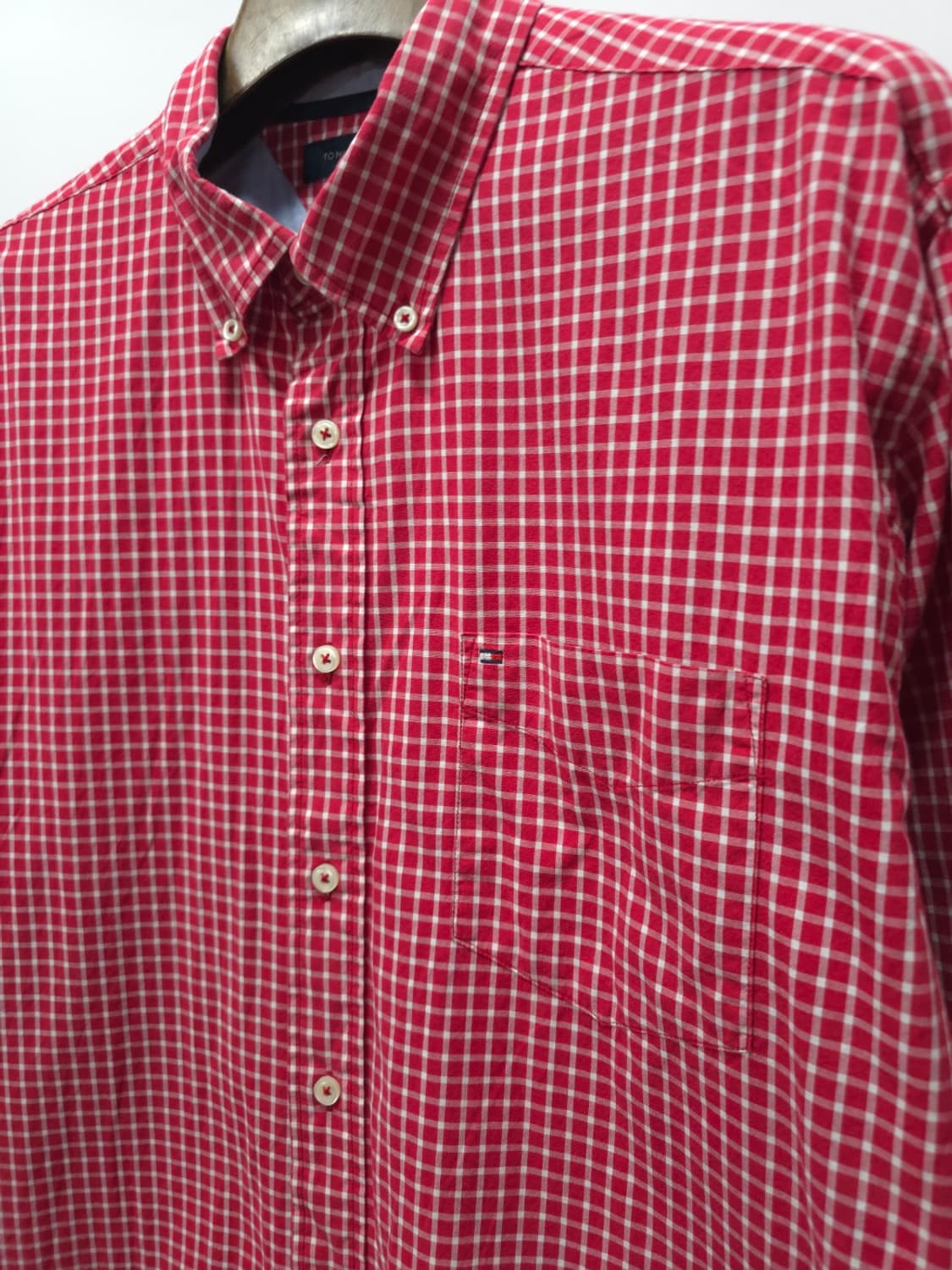 타미힐피거 클래식 레드 체크 버튼다운 셔츠(110) 상품이미지4